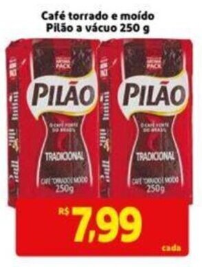Extra Supermercado Café Torrado e moído Pilão a vácuo 250g oferta