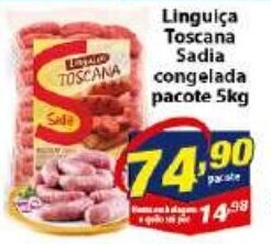 Vencedor Atacadista Linguiça Toscana Sadia cong. pacote 5kg oferta