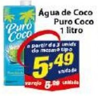 Vencedor Atacadista Água de Coco Puro Coco 1L oferta