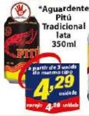 Vencedor Atacadista Aguardente Pitú Tradicional lata 350ml oferta