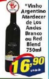 Vencedor Atacadista Vinho Argentino Atardecer De Los Andes Branco ou Red Blend 750ml oferta