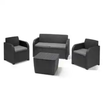 Leroy Merlin Conjunto para jardim novo plástico 4 peças cinza naterial oferta