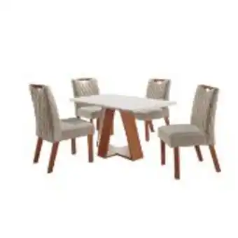 Ferreira Costa Conjunto de mesa 135x90cm grécia com 4 cadeiras castanho... oferta