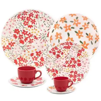 Pão de Açúcar Aparelho de jantar e chá 30 peças coup floral oferta