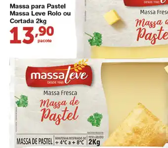 Roldão Massa para pastel Massa Leve Rolo ou Cortada 2kg oferta