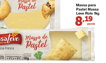 Roldão Massa para Pastel Massa Leve Rolo 1kg oferta