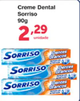 Roldão Creme Dental Sorriso 90g oferta