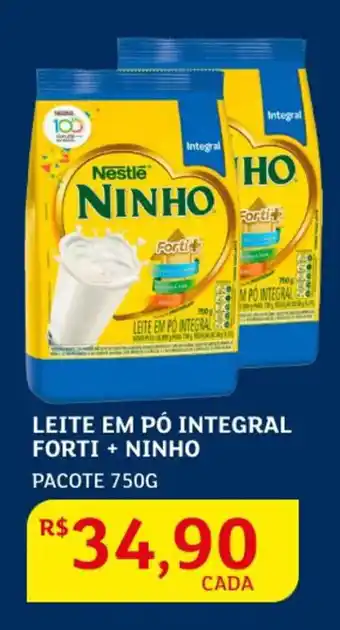 Assaí Atacadista Leite em pó Integral Forti+ Ninho 750g oferta