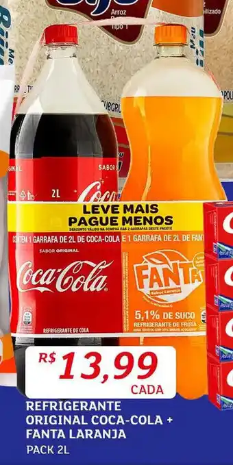 Assaí Atacadista Refrigerante original Coca Cola + Fanta Laranja L oferta