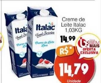 Supermercado Bem Barato Creme de leite italac oferta