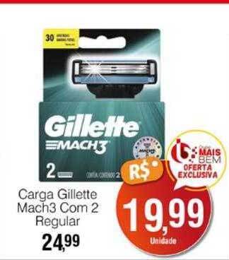 Supermercado Bem Barato Carga gillette mach3 com 2 regular oferta