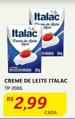 Assaí Atacadista Creme de Leite Italac TP 200g oferta