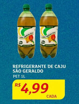 Assaí Atacadista Refrigerante de Caju São Geraldo 1L oferta