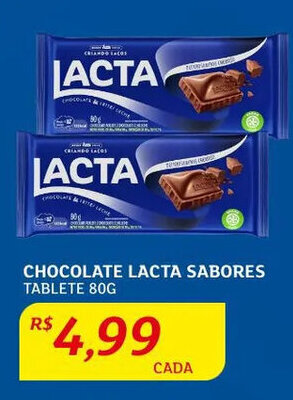 Assaí Atacadista Chocolate Lacta Sabores 80g oferta