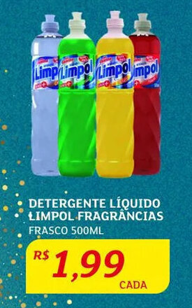 Assaí Atacadista Detergente Líquido Limpol Frag. 500ml oferta
