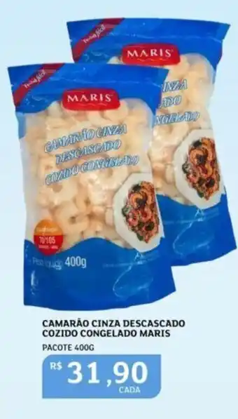 Assaí Atacadista Camarão Cinza descascado Cozido Congelado Maris 400g oferta