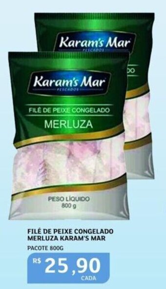 Assaí Atacadista Filé de Peixe Congelado Merluza Karam's Mar 800g oferta