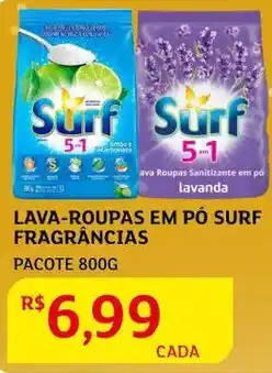 Assaí Atacadista Lava roupas em pó Surf Frag. 800g oferta