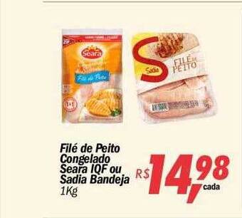 Big Box Filé de peito congelado seara iqf ou sadia bandeja oferta