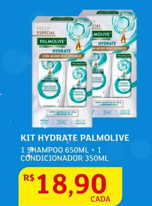 Assaí Atacadista Kit Hydrate Palmolive 1 Shampoo 650ml + 1 Condicionador 350ml oferta