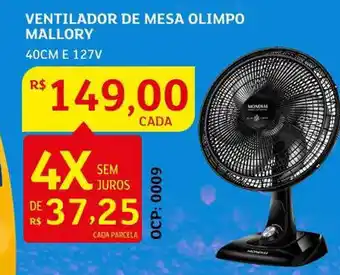 Assaí Atacadista Ventilador de Mesa Olimpo Mallory 40cm 127V oferta