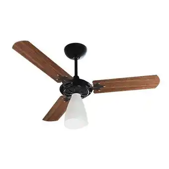 Ventilador de teto com luminária 130w 110v wind light com 3 pás preto e mogno