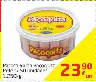 Tenda Atacado Paçoca rolha paçoquita 50un 1,250kg oferta