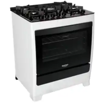 Novo Mundo Fogão 5 bocas de piso dako, acendimento automático, forno 100l, branco - supreme glass oferta
