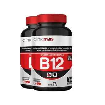 Pão de Açúcar Kit 2 vitamina b12 450mg clinicmais 60 cápsulas oferta
