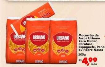 Big Box Macarrão de arroz urbano zero glúten parafuso, espaguete, pena ou padre nosso oferta