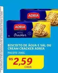Assaí Atacadista Biscoito de água e sal ou cream cracker adria pacote oferta