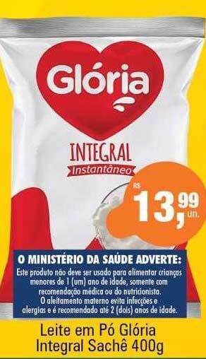 Supermercados Alvorada Leite em pó glória integral sachê oferta