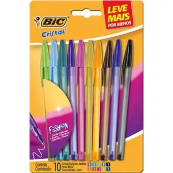 X Supermercados Caneta esferográfica cristal fashion bic 10un oferta