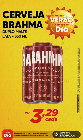 Dia Cerveja Brahma Duplo Malte Lata 350ml oferta