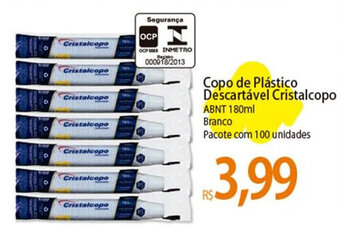 Atacadão Copo de Plástico Descartável Cristalcopo 100 unidades oferta