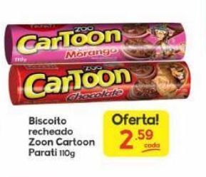 Supermercados Princesa Biscoito recheado zoo cartoon parati 110g oferta