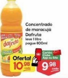 Concentrado de maracujá dafruta leve 1 litro pague 800ml