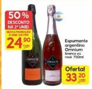 Espumante argentino omnium branco ou rose brut 750ml