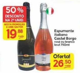 Supermercados Princesa Espumante italiano castel borgo rosé ou branco brut 750ml oferta