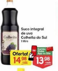 Suco integral de uva colheita do sul 1 litro