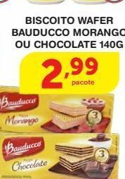 Roldão Biscoito wafer bauducco morango ou chocolate 140g oferta