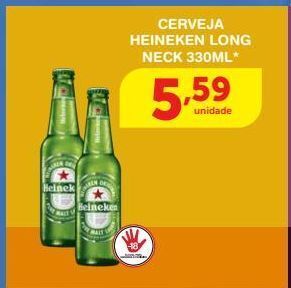 Roldão Cerveja heineken long neck 330ml* oferta