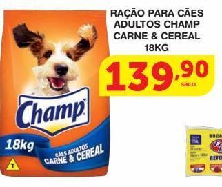 Roldão Ração para cães adultos champ carne & cereal 18kg oferta