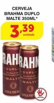 Roldão Cerveja brahma duplo malte 350ml oferta