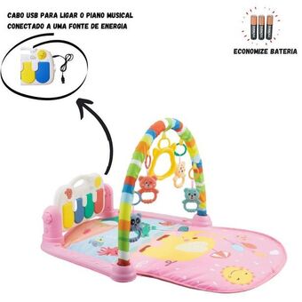 Tapete de atividades piano musical  piano alegria com cabo usb