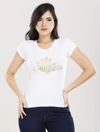 Blusa baby look alegria malha confort branca p