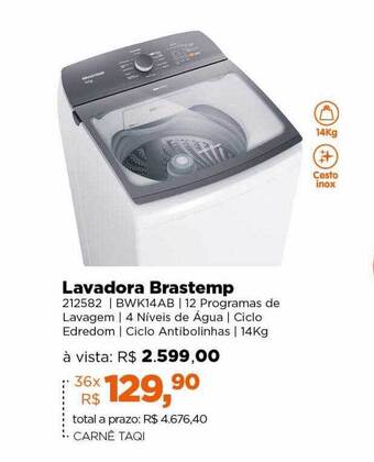 Lojas TaQi Lavadora brastemp oferta