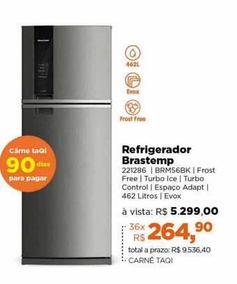 Lojas TaQi Refrigerador brastemp oferta