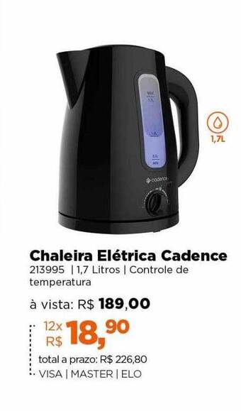Lojas TaQi Chaleira elétrica cadence oferta