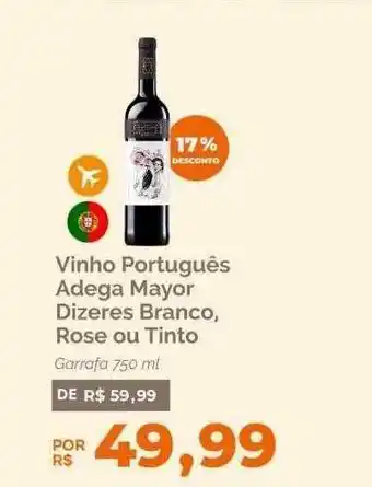 Oba Hortifruti Vinho português adega mayor dizeres branco rose ou tinto 17% desconto oferta